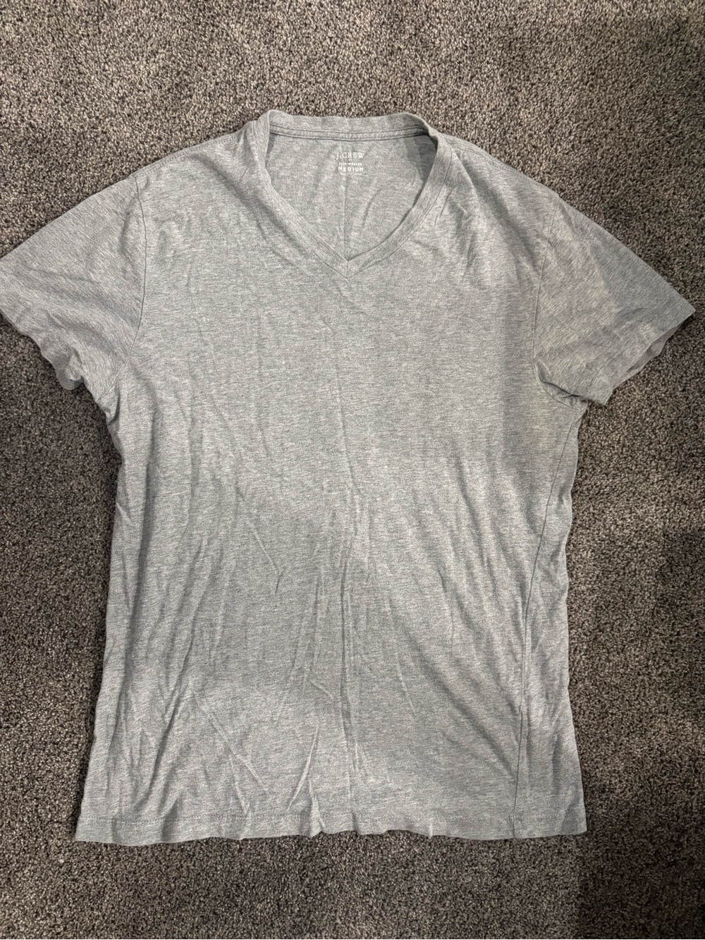J. Crew Men's V-Neck Tee — Heather Gray